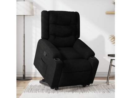 vidaXL Zdvíhacie sklápacie kreslo čierne látka