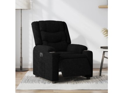 vidaXL Elektrické sklápacie kreslo čierne látkové