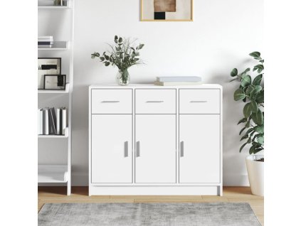 vidaXL Komoda biela 91x28x75 cm kompozitné drevo