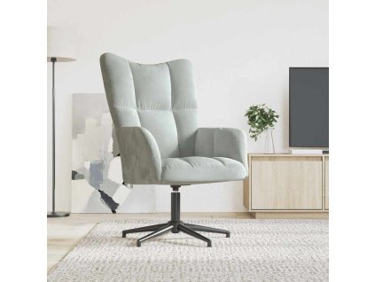vidaXL Relaxačné kreslo bledosivé zamat