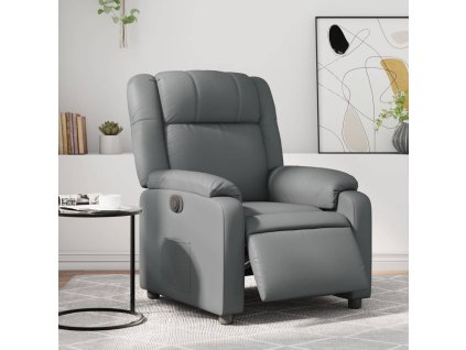 vidaXL Elektrické sklápacie kreslo sivé umelá koža