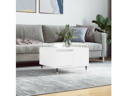 vidaXL Konferenčný stolík biely 55x55x36,5 cm spracované drevo