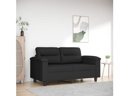 vidaXL 2-miestna pohovka čierna 120 cm mikrovlákno