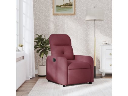vidaXL Sklápacie kreslo vínovo-červené látkové