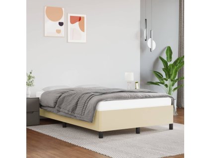 vidaXL Posteľný rám krémový 120x200 cm umelá koža