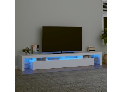 vidaXL TV skrinka s LED svetlami biela 260x36,5x40 cm