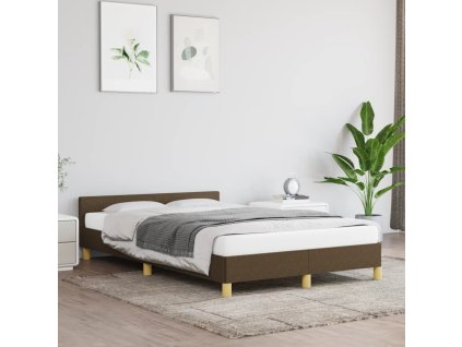 vidaXL Posteľ bez matraca tmavohnedá 120x200 cm látka