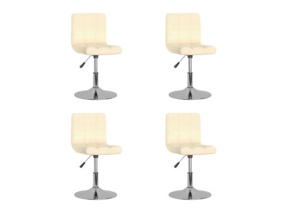 vidaXL Otočné jedálenské stoličky 4 ks krémové látka