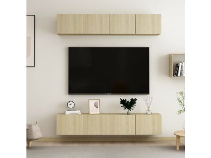 vidaXL TV skrinky 4 ks dub sonoma 80x30x30 cm spracované drevo