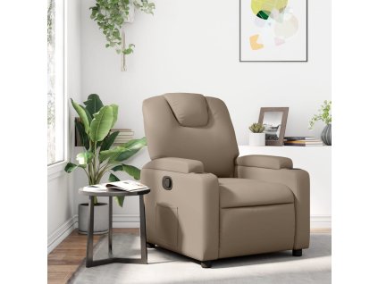 vidaXL Sklápacie kreslo, kapučínové, umelá koža