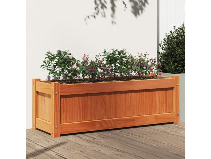 vidaXL Záhradný kvetináč voskový hnedý 90x31x31 cm borovicový masív