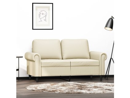 vidaXL 2-miestna pohovka krémová 120 cm umelá koža