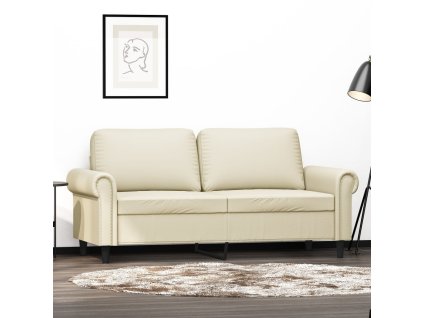 vidaXL 2-miestna pohovka krémová 140 cm umelá koža
