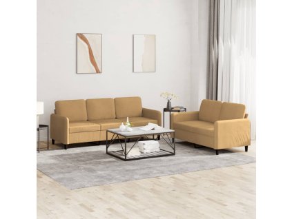 vidaXL 2-dielna sedacia súprava hnedá zamat