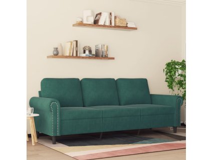 vidaXL 3-miestna pohovka tmavozelená 180 cm zamat