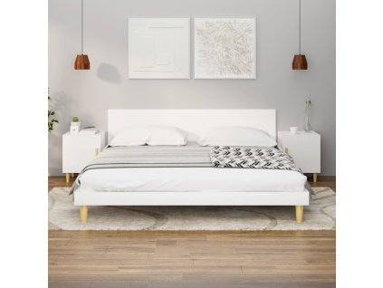 vidaXL Nočné stolíky 2 ks biele spracované drevo