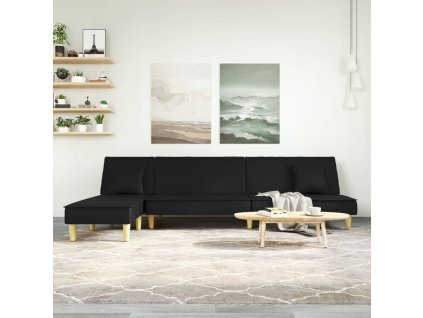 vidaXL Pohovka v tvare L čierna 255x140x70 cm látka