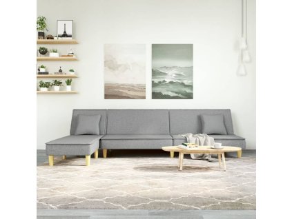 vidaXL Pohovka v tvare L bledosivá 255x140x70 cm látka