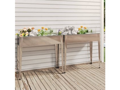 vidaXL Záhradné kvetináče 2 ks pozinkovaná oceľ