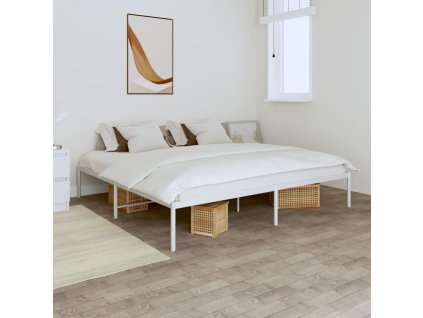 vidaXL Posteľný rám biely kovový 180x200 cm
