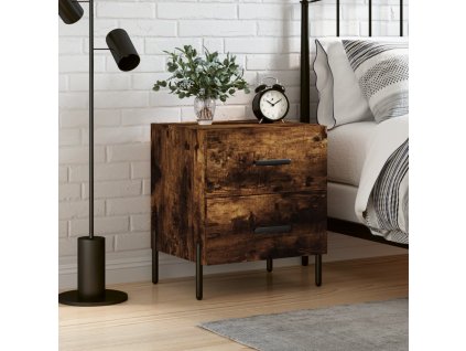 vidaXL Nočný stolík dymový dub 40x35x47,5 cm kompozitné drevo