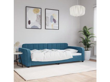 vidaXL Denná posteľ modrá 80x200 cm zamat