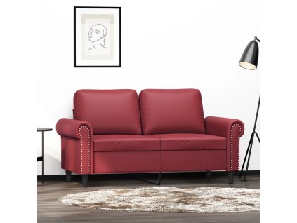 vidaXL 2-miestna pohovka vínovočervená 120 cm umelá koža