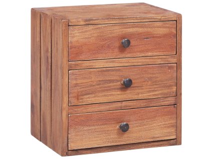 vidaXL Nočný stolík s 3 zásuvkami 35x25x35 cm, mahagónový masív