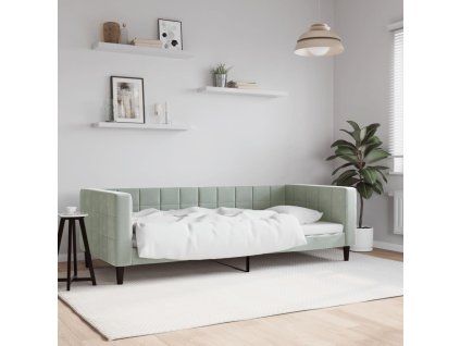 vidaXL Denná posteľ bledosivá 90x200 cm zamat