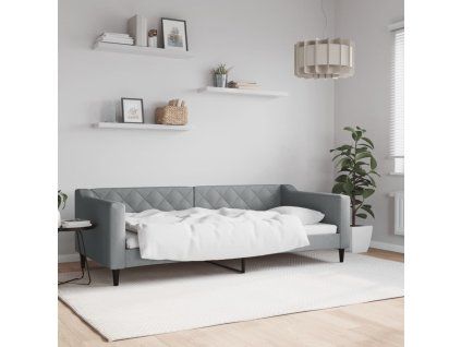 vidaXL Posteľný rám bledosivý 90x200 cm látka