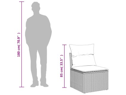 vidaXL 14-dielna záhradná súprava pohoviek s vankúšmi béžová polyratan