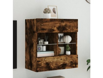 vidaXL TV nástenná skrinka s LED svetlami dub sonoma 58,5x30x60,5 cm