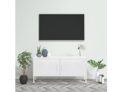 vidaXL TV skrinka biela 105x35x50 cm oceľ