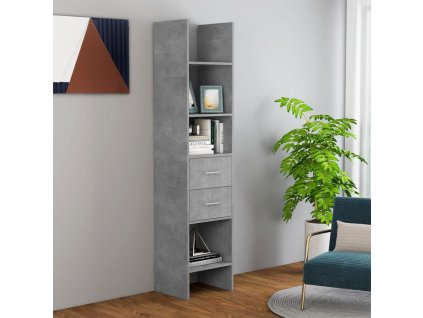 vidaXL Knižnica, betónovo sivá 40x35x180 cm, kompozitné drevo