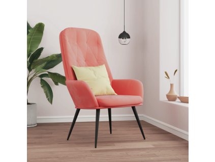 vidaXL Relaxačné kreslo ružové zamat