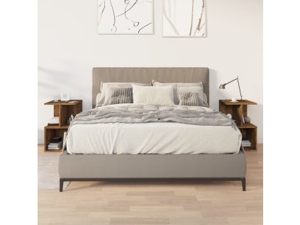 vidaXL Nočné stolíky 2 ks tmavý dub 35x35x55 cm spracované drevo