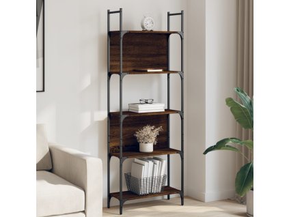 vidaXL Knižnica 5-poschodová hnedý dub 60,5x24x166,5 cm kompoz. drevo