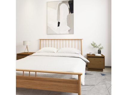 vidaXL Nočné stolíky 2 ks medovo-hnedé 35x34x32 cm borovicové drevo