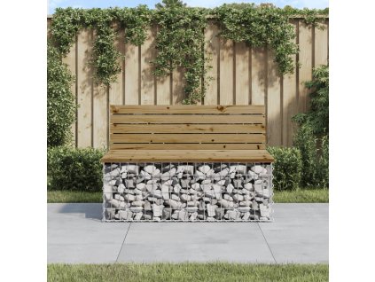 vidaXL Záhradná lavička gabiónový dizajn 103x70x65 cm impreg. borovica