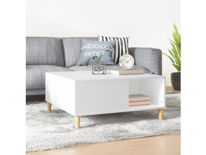 vidaXL Konferenčný stolík biely 80x80x36,5 cm spracované drevo