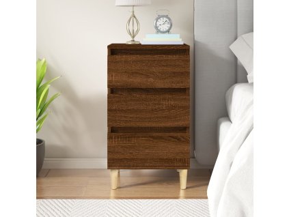 vidaXL Nočný stolík hnedý dub 40x35x70 cm spracované drevo