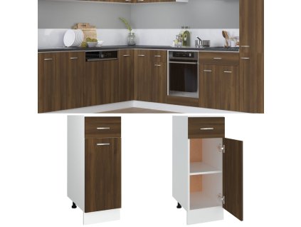 vidaXL Zásuvková skrinka hnedý dub 30x46x81,5 cm spracované drevo