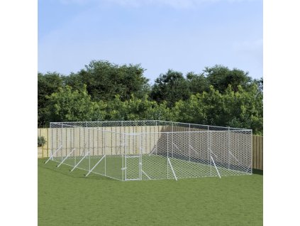 vidaXL Vonkajší koterec pre psov strieborný 6x10x2 m pozinkovaná oceľ