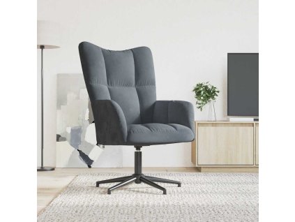 vidaXL Relaxačné kreslo tmavosivé zamat