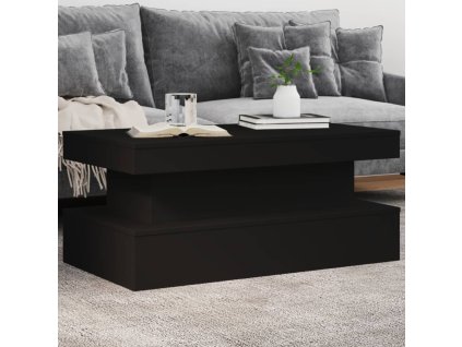 vidaXL Konferenčný stolík s LED svetlami čierny 90x50x40 cm