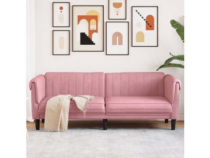 vidaXL 2-miestna pohovka ružová zamat