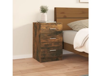 vidaXL Nočný stolík dymový dub 40x40x63 cm spracované drevo