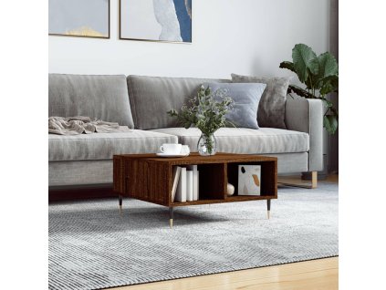 vidaXL Konferenčný stolík hnedý dub 60x60x30 cm kompozitné drevo