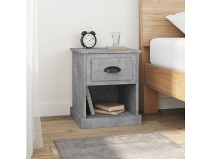vidaXL Nočné stolíky 2 ks betónovo sivé 39x39x47,5 cm spracované drevo