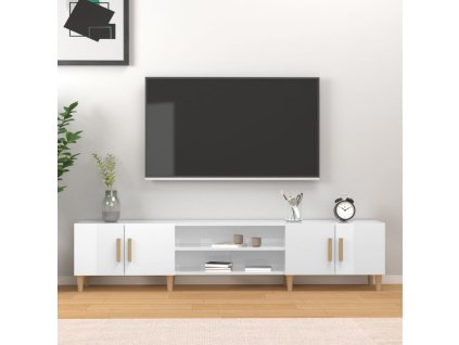vidaXL TV skrinka lesklá biela 180x31,5x40 cm kompozitné drevo